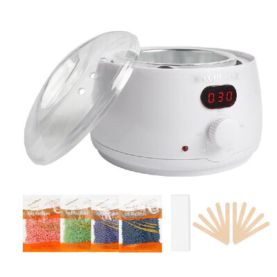 

Wax Warmer Kit Hair Removal Tool Kit Waxing Heater Machine with 4 Flavors Hard Wax Beans & 10 Wax Applicator Sticks for Removing H