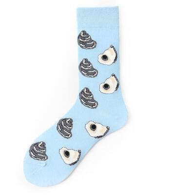 

Unisex Cotton Crew Socks Fashionable Cute Soft Breathable Seafood Printed Socks For Men Women Sized 37-45