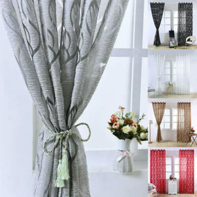 

Floral Tulle Voile Door Curtain Net Lace Window Drape Panel Sheer Valances Scarf