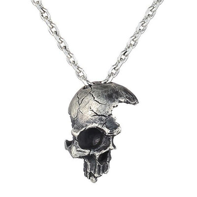 

Half-length Damaged Broken Skull Pendant Necklace For Men
