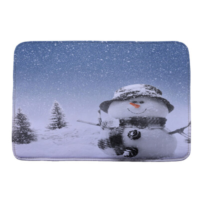 

Gobestart Christmas HD Printed Non-Slip Bath Mat Absorbent Home Decor B