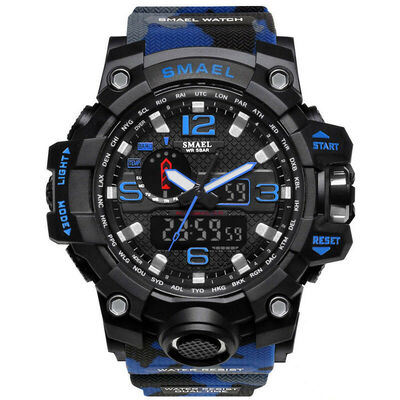 

SMAEL Mens Digital Wristwatch Multifuntional Outdoor Sport Watch Dual Display Waterproof
