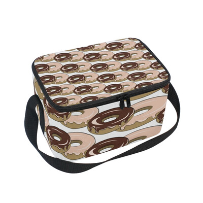

ALAZA Lunch Box Insulated Doughnut Chocolates Lunch Bag Large Cooler Tote Bagfor Men Women
