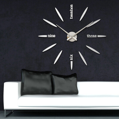 

Toponeto Modern Large 3D DIY Mirror Surface Art Wall Clock Sticker Home Office Room Decor