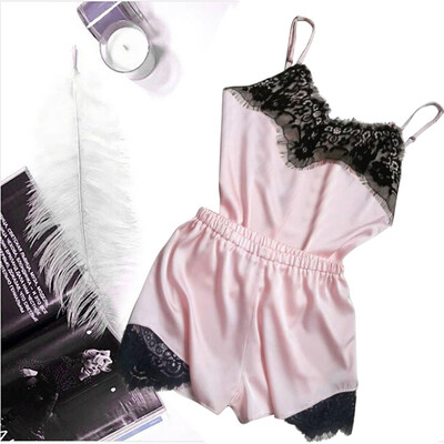 

〖Follure〗Womens Sexy Satin Sling Sleepwear Lingerie Lace Nightwear Underwear Set