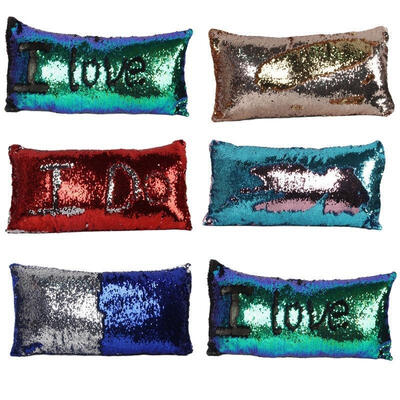 

Magic Mermaid Pillow Sequin Cover Glitter Sofa Cushion Case DoubleColor