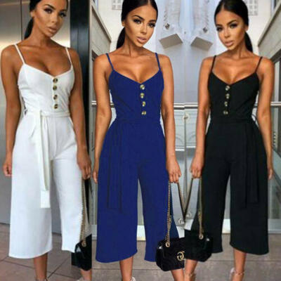 

Womens Jumpsuit Romper Bodycon Club Playsuit Wide Leg Trousers Party Long Pants