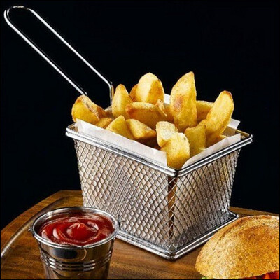 

Fashion Kitchen Mini Stainless Steel Strainer Serving Chip Potato Home Basket Fry Frying Special Frie