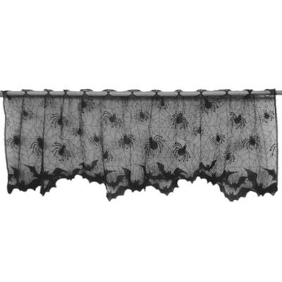 

152x51cm Halloween Cobweb Lace Bat Decorative Cloth Mantle Fire Place Curtain