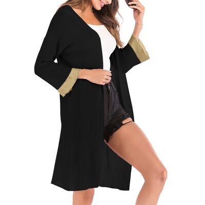 

Toponeto Womens Loose V-neckline Cardigan Fashion Solid Button Long Sleeve Coat