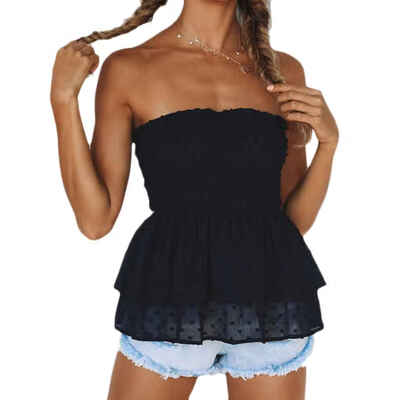 

Women Wrapped Gauze Dot Blouse Summer Off Shoulder Mesh Tops for Beach Party