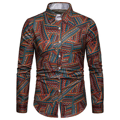 

EthnicTribal Print Long Sleeves Casual Shirt