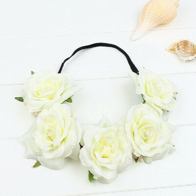 

〖Follure〗Party Floral Rose Flower Headband Hair Crown Festival Boho Garland Large Big