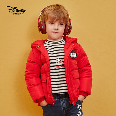 

Disney Disney childrens clothing boy baby woven thick warm down jacket long section 2019 winter DA941KE02 Zhenghong 130