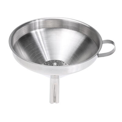 

Durable Stainless Steel Canning Liquid Powder Funnel w Removable Strainer