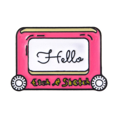 

2Pcs Creative Hello Sketchpad Enamel Brooch Pins Metal Badges Lapel Pin Jewelry For Backpack Bag Decorations