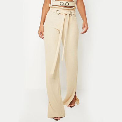 

Fashion Women Solid Corduroy Broad-legged Trousers Flare Pants Long Pants