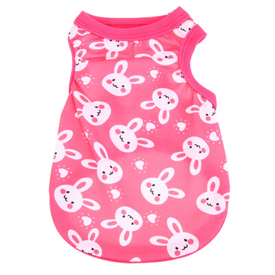

Spring Summer Printing Cotton Cute Puppy Small Dog Vest Clothes Pet Shirt