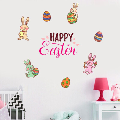 

〖Follure〗Happy Easter Eggs Vinyl Decal Art Wall Sticker DIY Home Room Decor