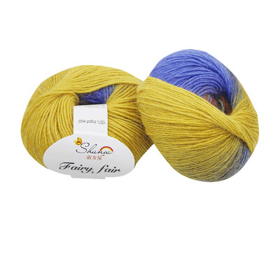 

Gobestart 1pc 50g Chunky Hand-woven Rainbow Colorful Knitting Scores Wool Blend Yarn