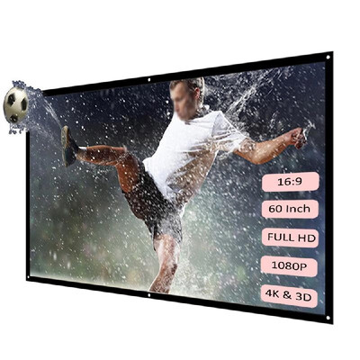 

H60 60 Portable Projector Screen HD 169 White Dacron 60 Inch Diagonal Video Projection Screen Foldable Wall Mounted for Home The