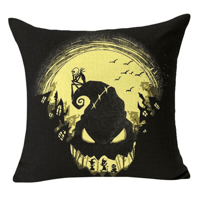 

The Nightmare Before Christmas Cushion Cover Cotton Linen Throw Pillow Cover Decorative Horror movie housse de coussin