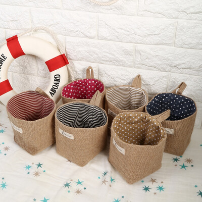

Cotton Linen Hamper Hanging Clothes Bag Home Gadget Storage Organizer Foldable Basket BinCotton Linen Bag