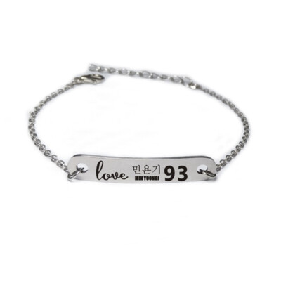 

Kpop BTS Bangtan Boys Bracelet Stainless Steel New Wristband English Lettering Hot Gift for ARMY