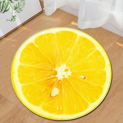 

Toponeto Fashion Simulated Fruit Round Flannel Bathroom Kitchen Carpet 80cm