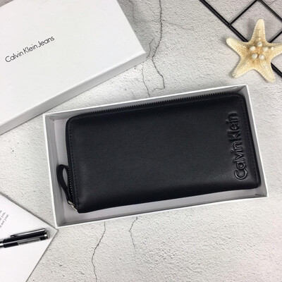 Lekexi Wallet Men fold Leather Long Wallet for Birthday Gift