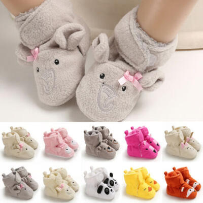 

Winter Newborn Baby Girl Warm Soft Sole Snow Boots Fleece Crib Shoe Toddler Boot