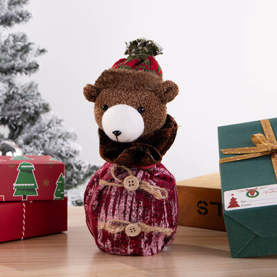 

Gobestart Christmas Child Candy Bag Cotton Santa Snowman Christmas Gift Bag