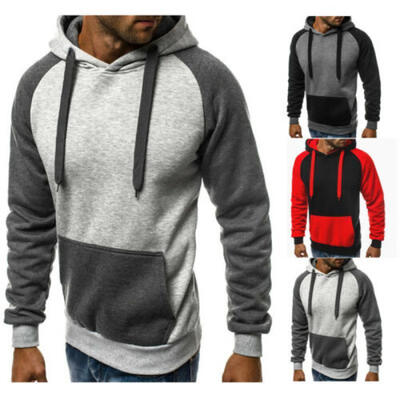 

NEW MEN HOODIE PLAIN HOODED SWEATSHIRT PULLOVER HOODY JUMPER Plus Size  - 3XL
