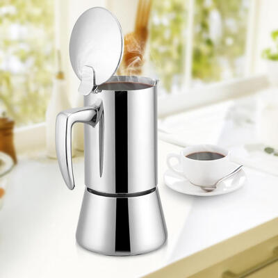 

200ml Stainless Steel Moka Pot Espresso Coffee Maker for Gas & Electric Stovetop Moka PotCoffee Pot