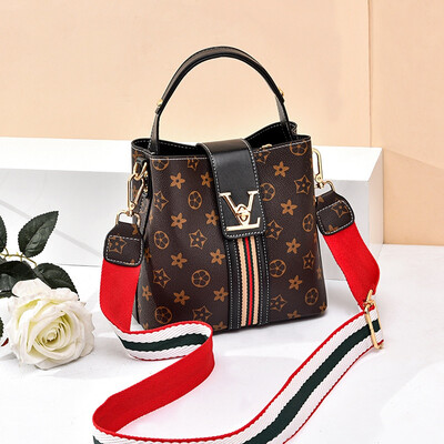

Autumn bag lady new fashion Bucket Bag Handbag wide shoulder strap tide lady bag single shoulder inclined bag