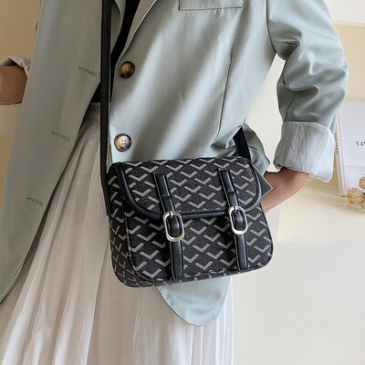 

2019 new popular bag female ins super fire dog tooth bag fashion Cambridge bag wild shoulder Messenger bag female