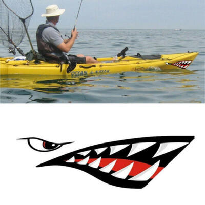

2pcs Waterproof Kayak Sticker Diy Shark Teeth Mouth Stickers Boat Car Truck