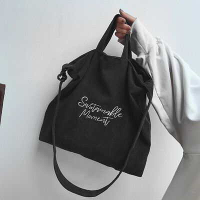 

Corduroy Shoulder Bag For Women Female Embroidery Cotton Cloth Crossbody Bags Ladies Messenger Bag Tote Zipper Handbags New