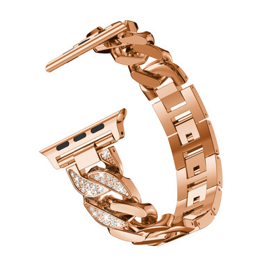 

〖Follure〗Single Row Cowboy Chain Metal Crystal Watch Band For Apple Watch Series 3 38mm