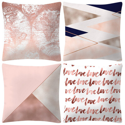 

Siaonvr Rose Gold Pink Cushion Cover Square Pillowcase Home Decoratio
