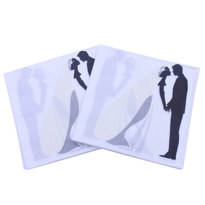 

20 PcsBag Disposable Napkins 2-Ply Printed Paper Towel For Weeding Birthday Holiday Party