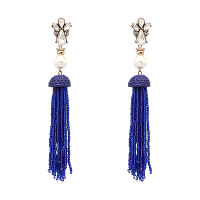 

2019 New Fashion Trend Dangle Earrings Colorful Statement Little Beads Drop Earrings For Women Crystal Jewelry Gift J50071