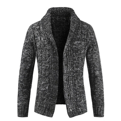

Mens Solid Lapel Collar Button Down Coat Knitwear Jacket Tops Autumn Cardigan