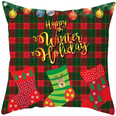 

Tailored 2020Merry Christmas Pillow Cases Cotton Linen Sofa Cushion Cover Home Decor