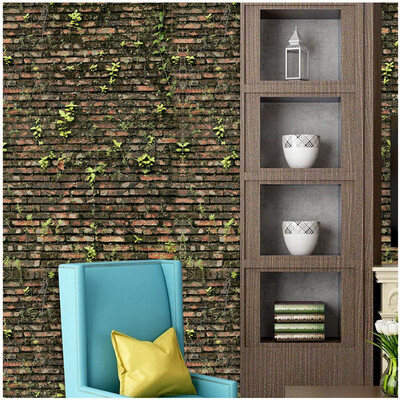 

Gobestart 3D Wall Paper Brick Stone Rustic Effect Self-adhesive Wall Sticker Home Decor