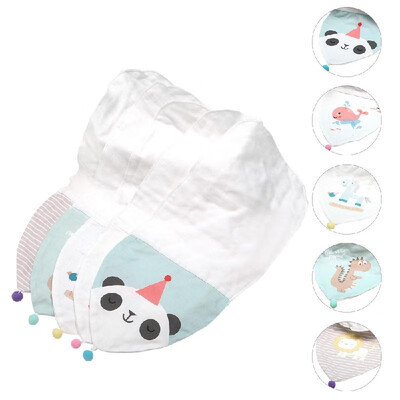 

LuMengYi Baby Bandana Drool Bibs Cotton Yarn 5 Pack Triangle Soft Absorbent Comfortable Cartoon Animals for Home Life Travel Gift