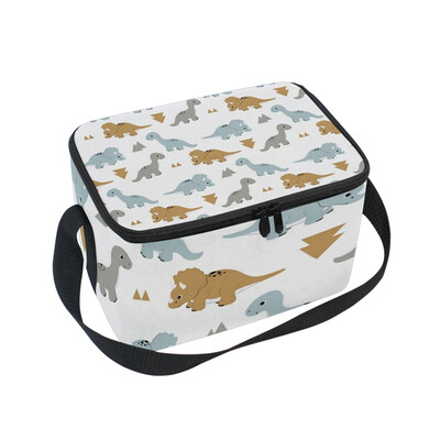 

ALAZA Lunch Box Insulated Funny Dinosaurs3 Lunch Bag Large Cooler Tote Bagfor Men Women