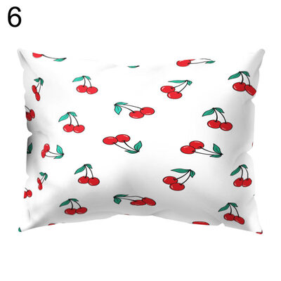 

Cute Cherry Printed Rectangle Throw Pillow Case Cushion Cover Home Car Decor