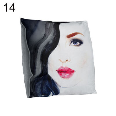 

Double-sided Print Beauty Head Portrait Pillow Case Cushion Cover Sofa Car Decor