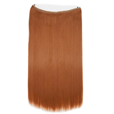 

Transparent Invisible Wire Fish Line NO Clip in Hair Extensions 20 Inch Straight Wavy Curly Synthetic Hairpieces